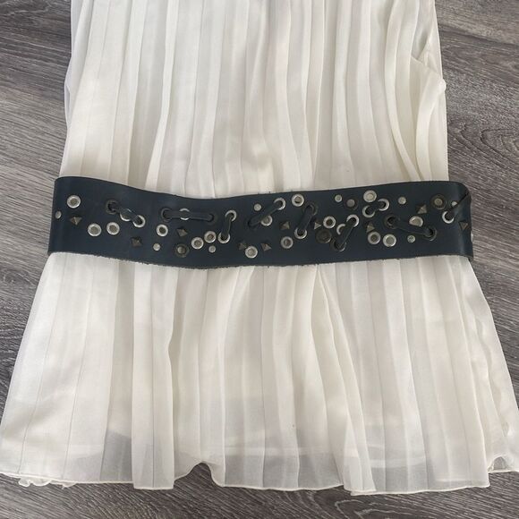 Black 3”W Silver Studded Leather Belt sz M Moto, Boho, Festival Modern Emo Goth - Picture 13 of 14